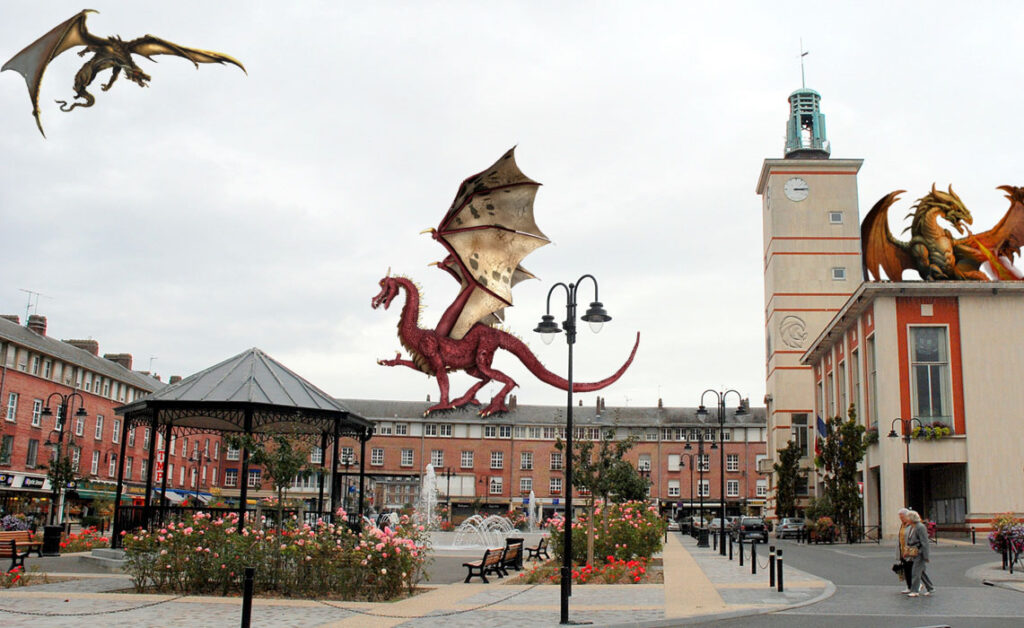 Dragons place hôtel de ville Abbeville