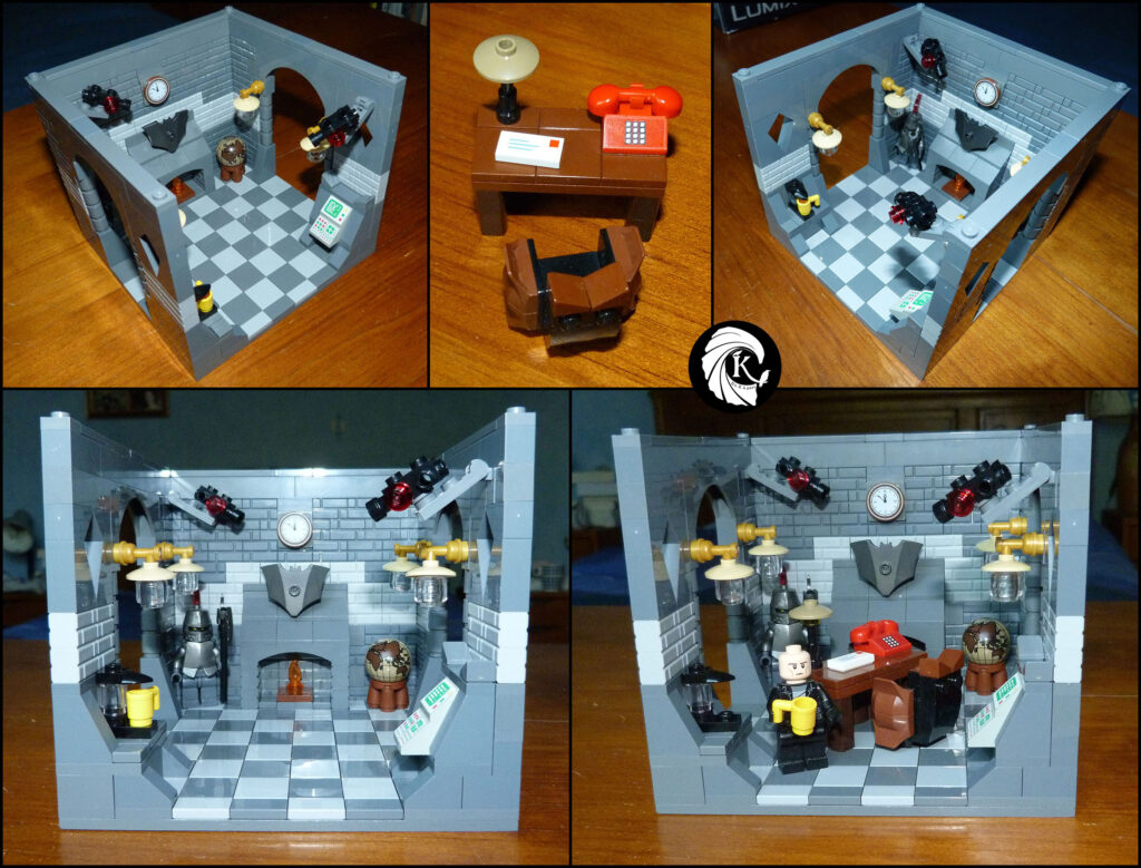 MOC Lego Batcave Batman bureau Bruce Wayne