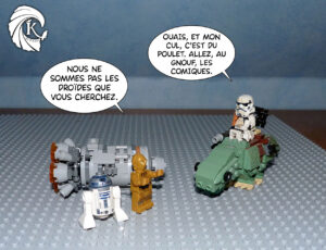 Microfighters Capsule de sauvetage contre Dewback Lego Star Wars (75228) Nous ne sommes pas les droïdes que vous cherchez Mon cul c'est du poulet