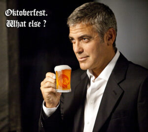 Détournement Oktoberfest George Clooney bière par Un K à part