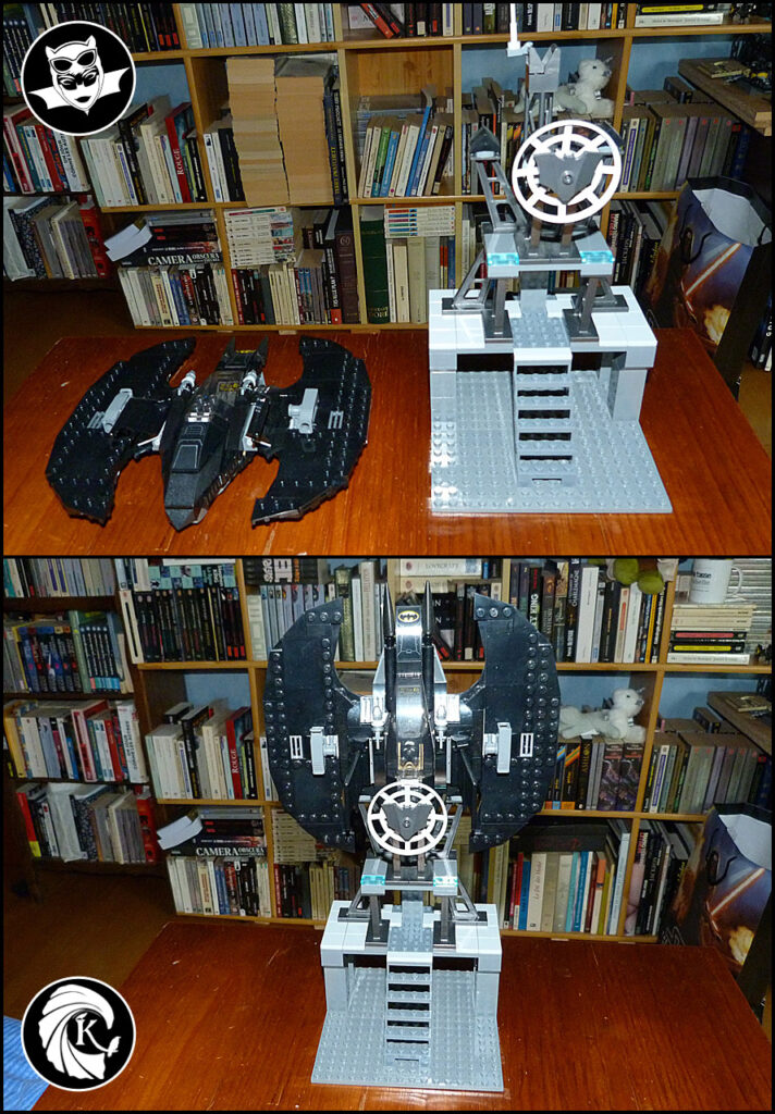 Batcave Lego MOC support Batwing Batman