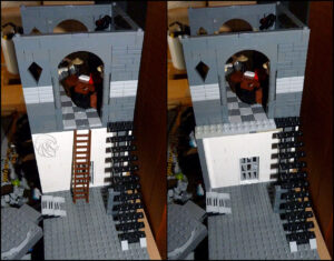 Batcave Lego MOC escaliers