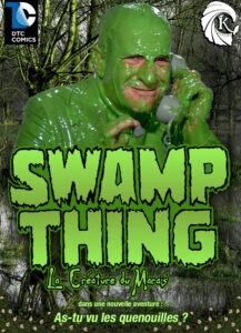 Détournement Swamp Thing créature du marais Louis de Funès chewing gum par Un K à part