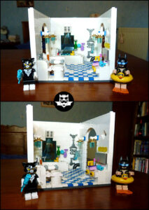 Batcave Lego salle de bains bathroom MOC