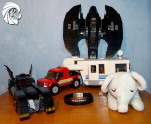 Cadeaux Lego Batmobile Batwing camping-car bracelet peluche éléphant