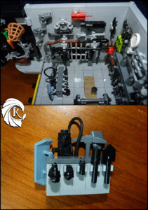 Salle d'armes arsenal MOC Batcave Lego