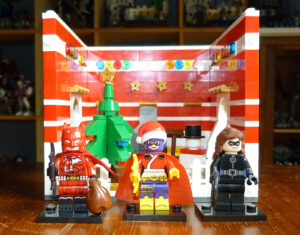 Minifig Lego Batman père Noël Batgirl Catgirl