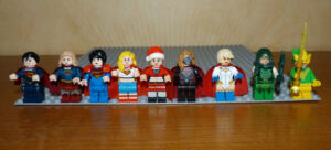 Figurines Lego comics Superman Supergirl Power Girl Green Arrow Electro